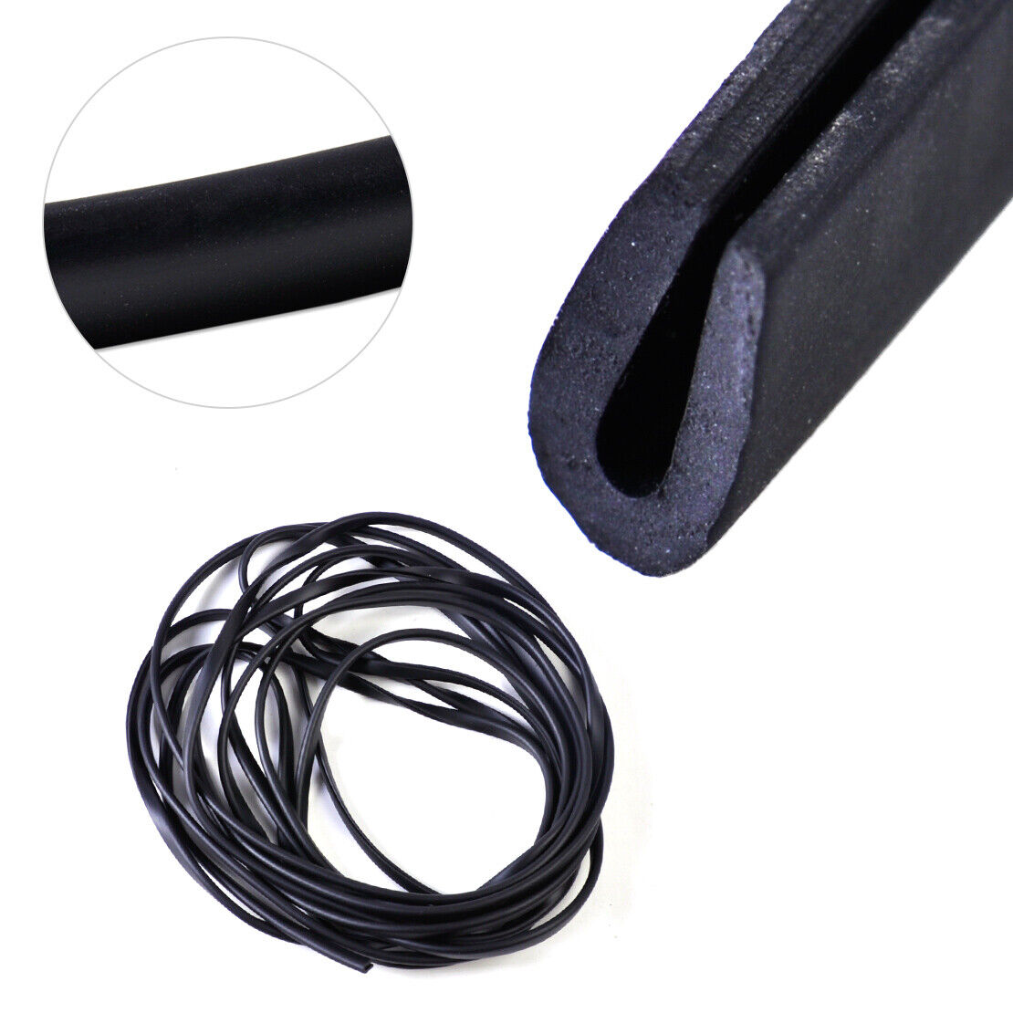 20ft 1/4" X 1/8" Universal Soft Flexible Weatherstrip U Channel Seal Rubber Li