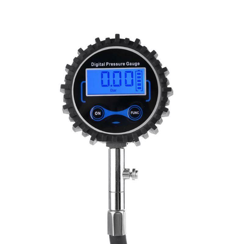 Digital Tire Pressure Gauge 200 PSI Interchangeable Air Chuck for Cars Rv SUV