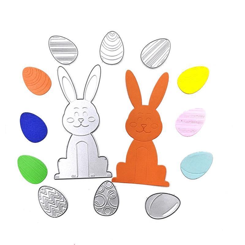 Easter Bunny Eggs Metal Cutting Die for DIY Paper Art Crafts Photo Album Decor