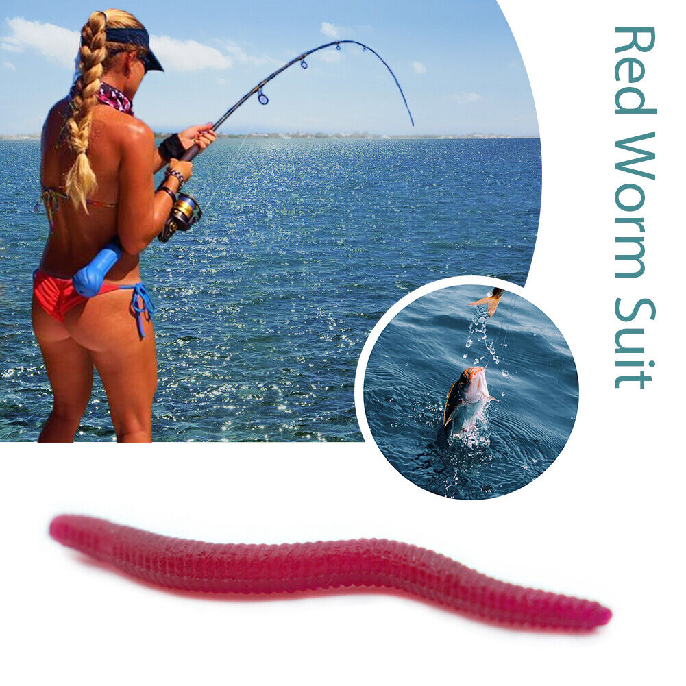 3.5cm Soft Red Worm Baits Earthworm Carp Fishing Lures Tackle Tool (200pcs)