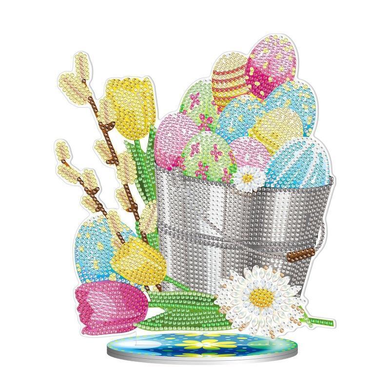 Easter Eggs Flower 5D Diamond Art Painting Ornament DIY Desktop Table Decoration
