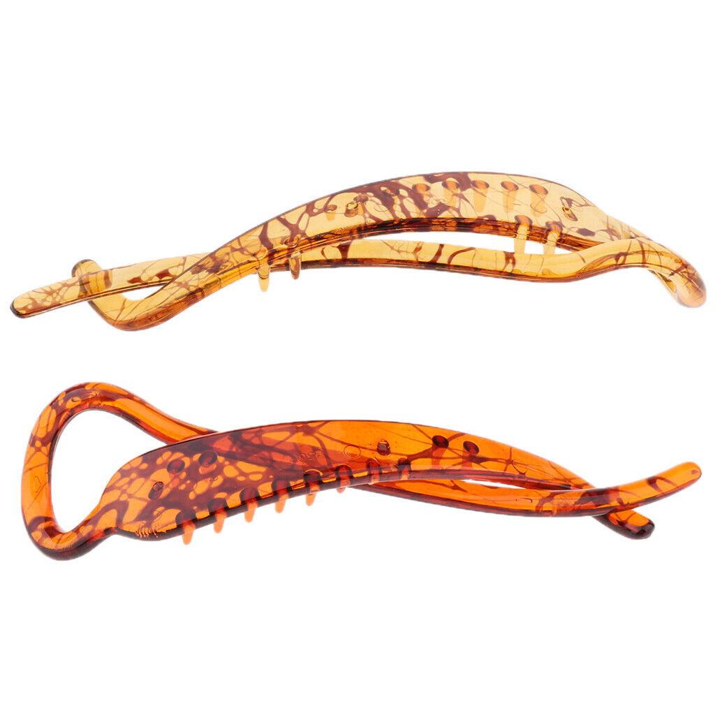 2x   Banana Clip  Clamp Barrette Accessories Coffee