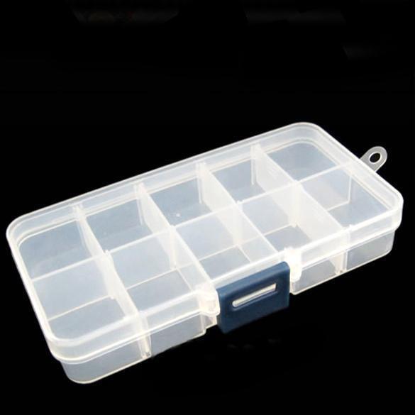 10 Slot Jewelry Rings Adjustable Tool Box Case Craft Organizer Storage Bead