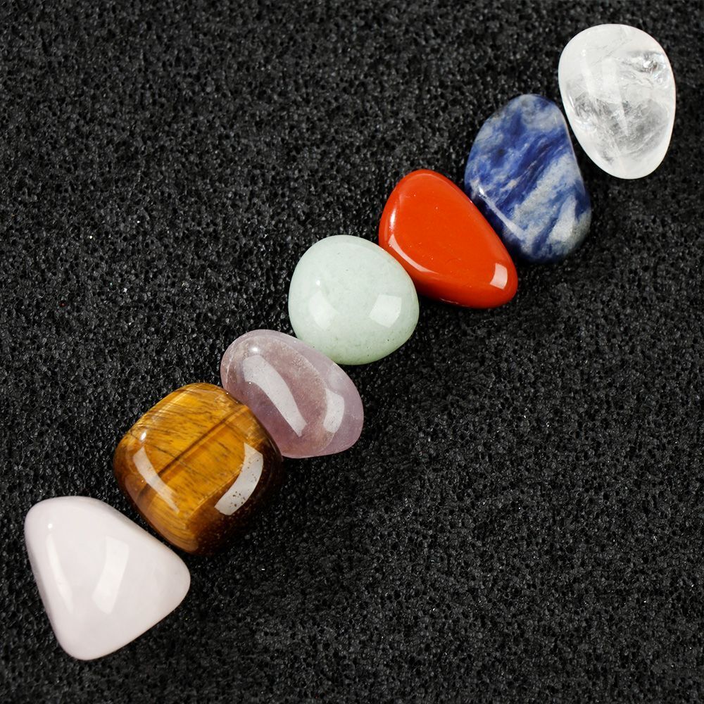 Stone Obelisk Quartz Crystals Seven Chakra Stones Set Reiki Mineral Specimen