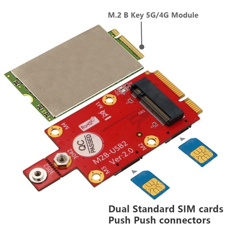 M.2 Key B to Mini PCI-E Adapter Converter with Dual NANO SIM Card Slot for 3G/4G