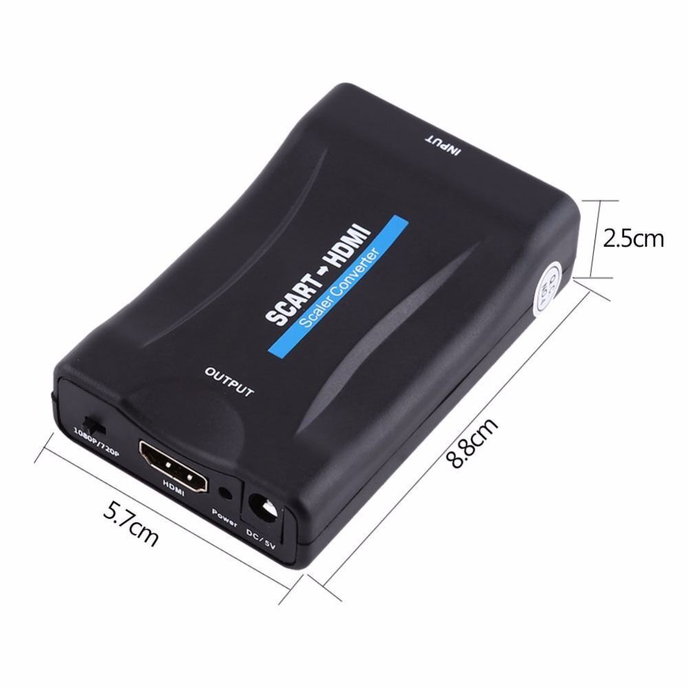 1080P Connector DC Cable HDMI To SCART Signal Adapter Converter Video Audio