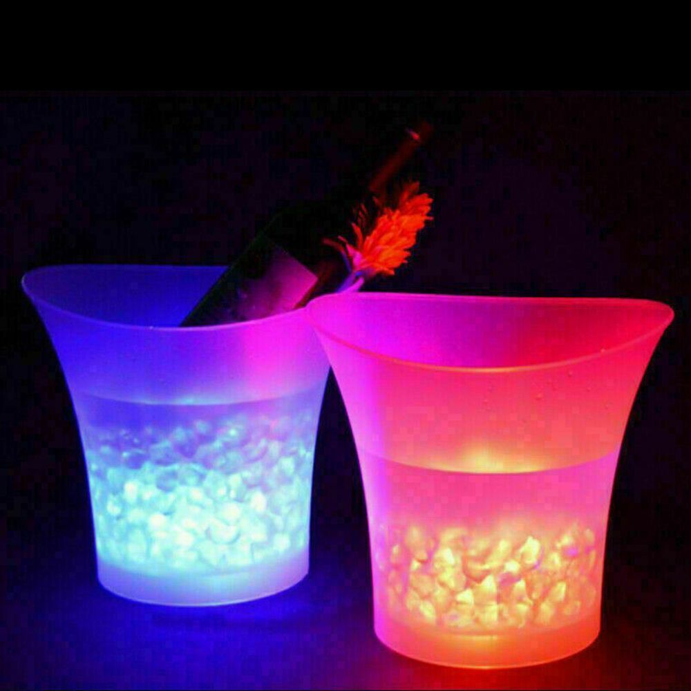 Light Up Bar Wine Drinks Cooler Table Light LED Ice Bucket 5L Color Changing