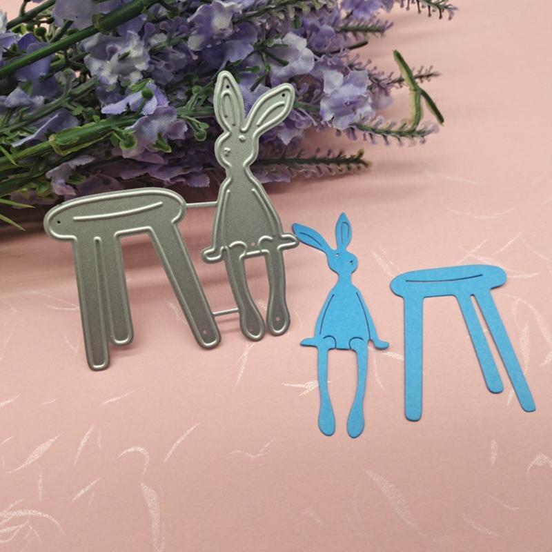 Cartoon Easter Bunny Cutting Dies for DIY Card Making Journaling Decorations