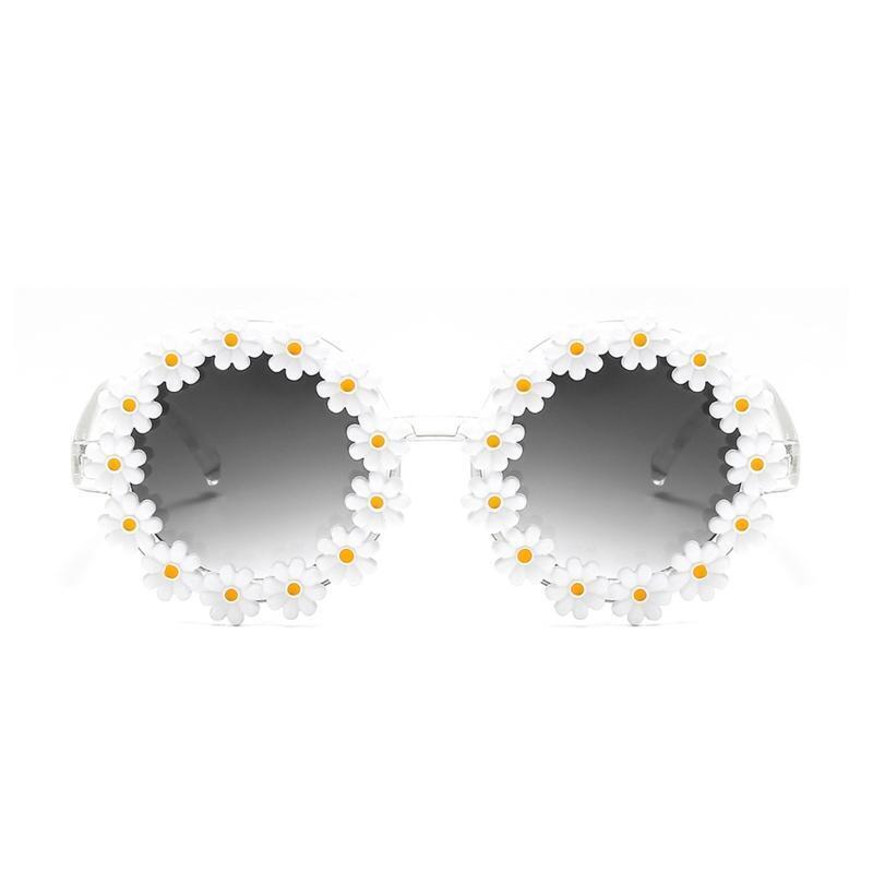 Classic Daisy Round Sunglasses Classy Women/Men Mirror Sun Glasses UV400