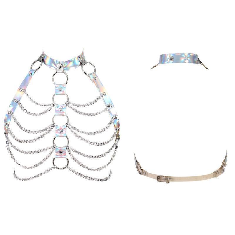 Body Chain Bra Necklace Goth Chest Bracket Bra Chain Jewelry Punk Body Harness