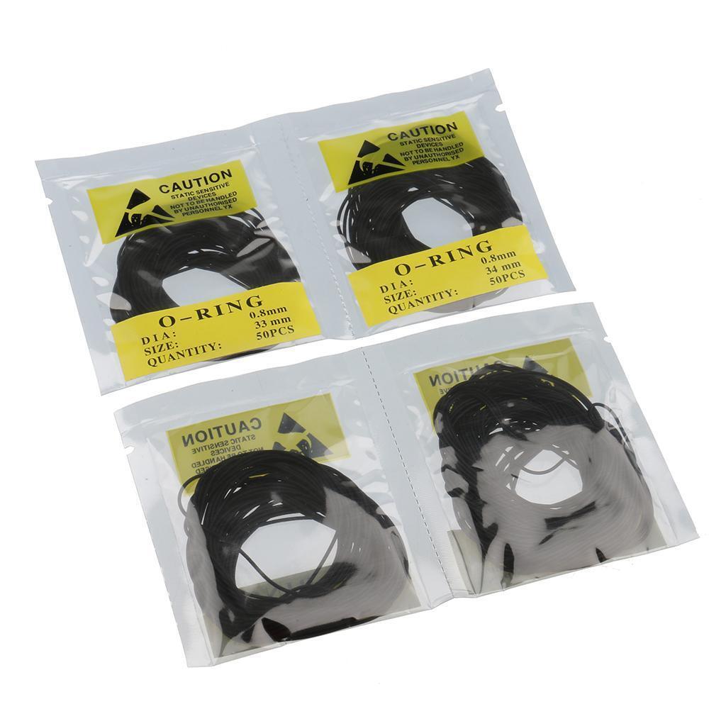 500pcs 0.8mm Watch Case Back Gaskets Rubber O-Ring sealing washers 31-40mm
