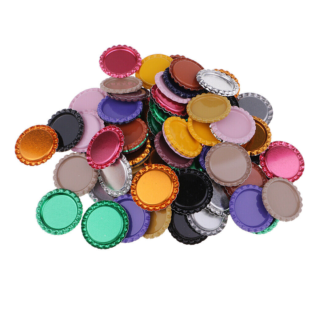 100 Piece Flattened Bottle Caps for DIY  Bows Pendant Craft Multicolor 2