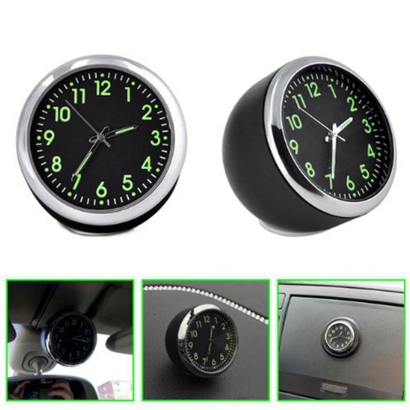 Mini Luminous Car Quartz Clock Exquisite Digital Clock Universal Pocket Stick-On