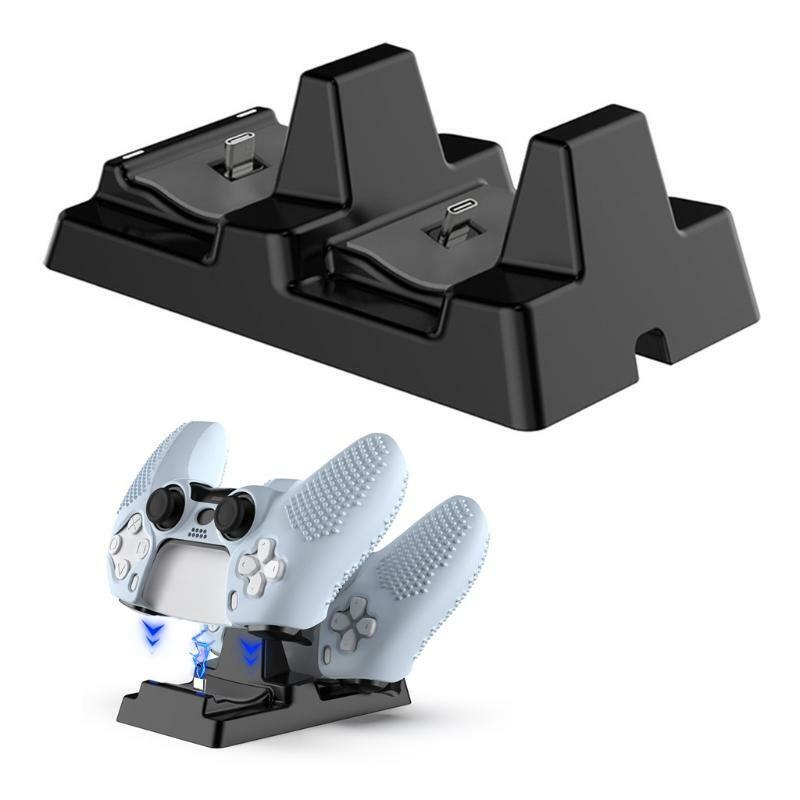 For PS5 Charging Dock 2 in 1 Charger Station Base with Anti-slip Pad