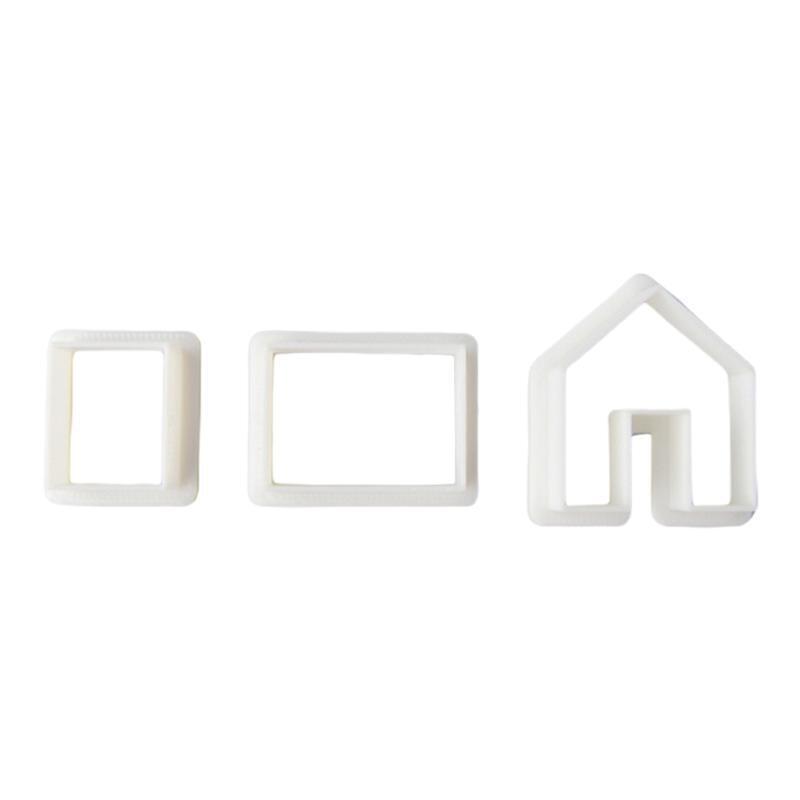3 PCS Food-Grade Food Grade Plastic Gingerbread House Christmas Cookie Cutters