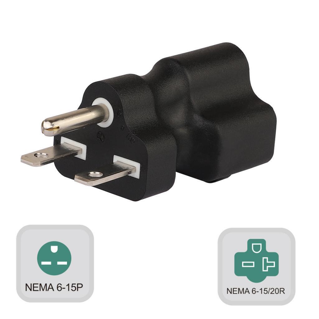 250V Nema 6-15P Male to 6-20R/15R Comb Adapter 15A to 20A Adapter