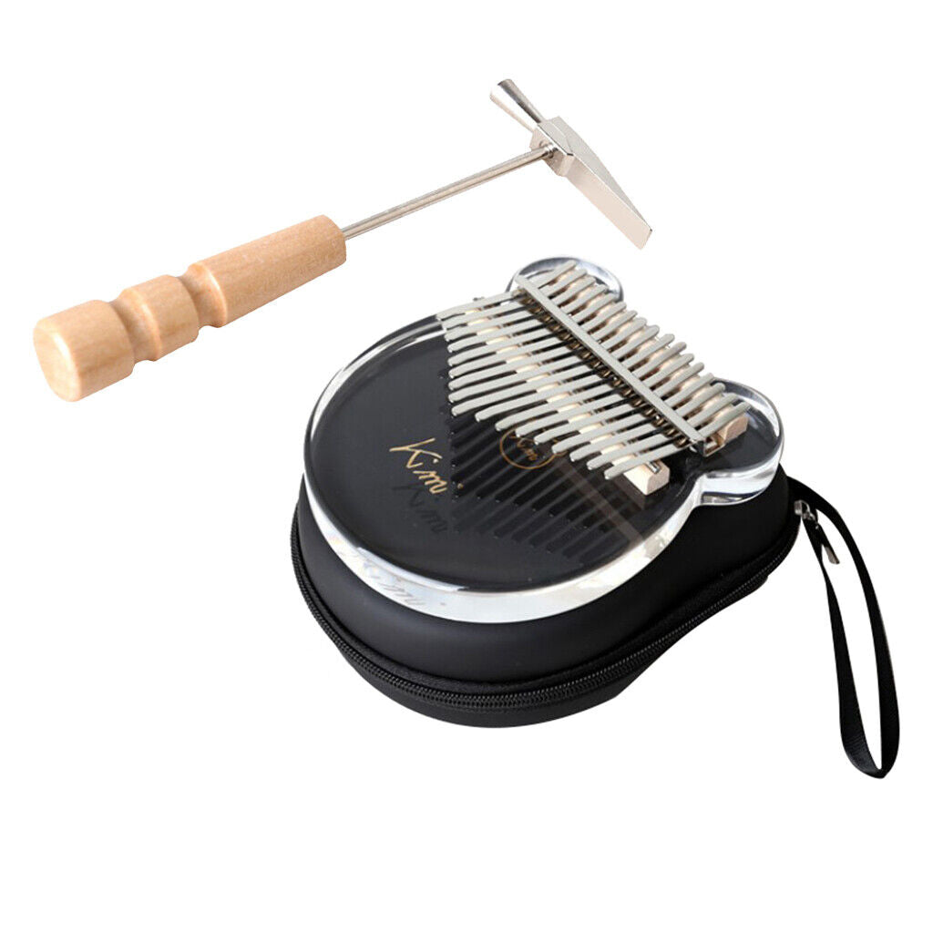 Clear Musical Instrument 17 Keys  Piano Mbira with  Hammer