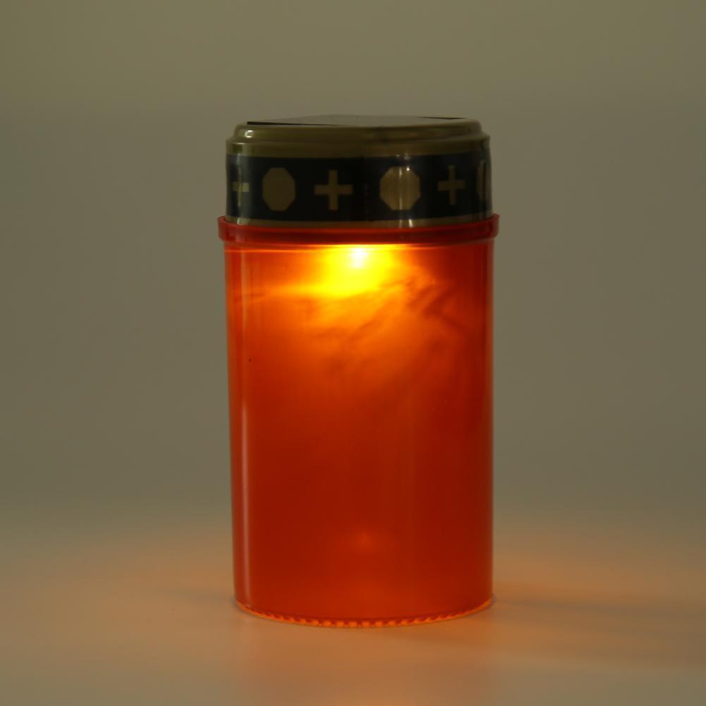 Grave Electronic LED Candle Lamp Flameless Solar Decorative Tea Light (Red)