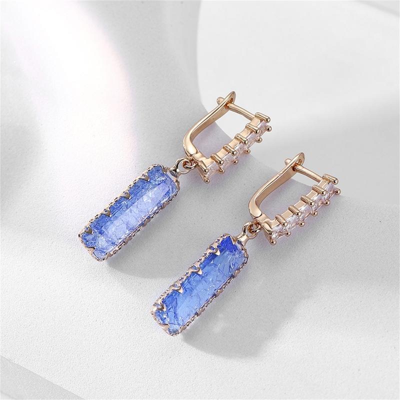Handmade Cute Alloy Tourmaline Drop Earrings Jewelry Delicate Earrings