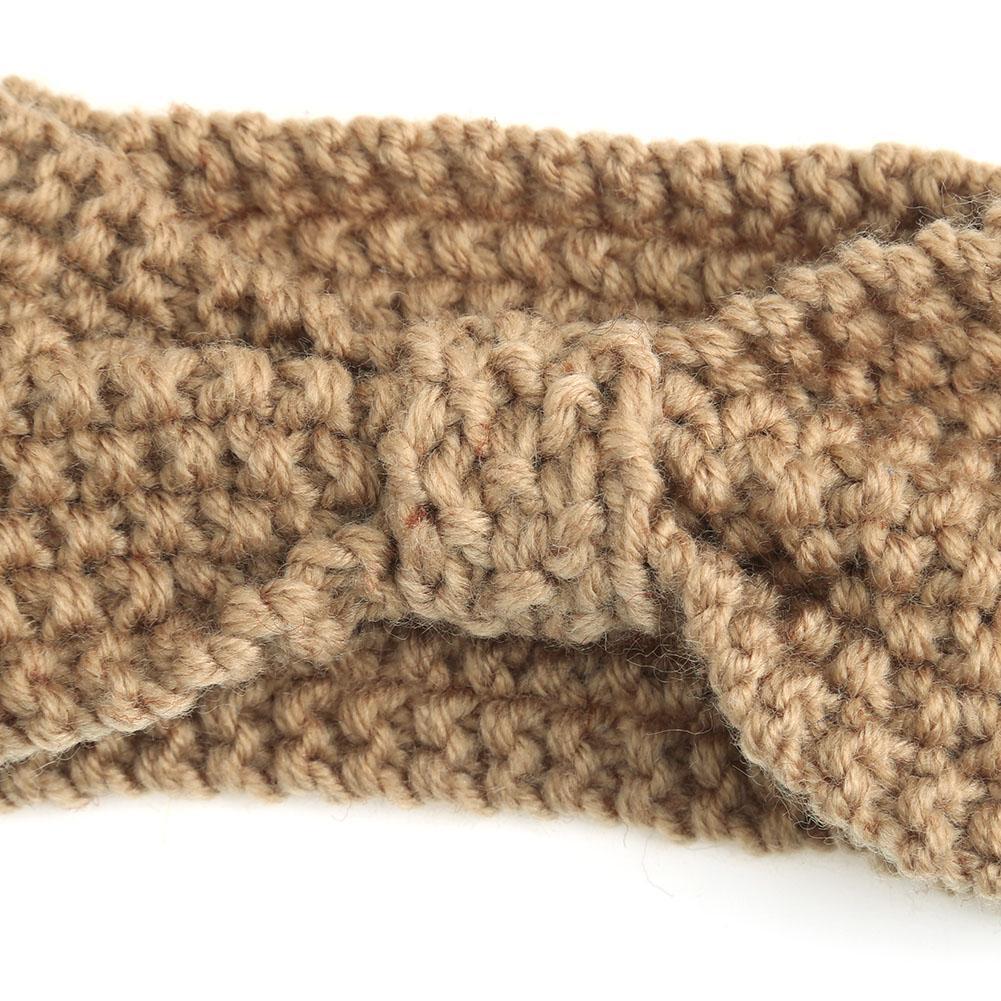 Fashion Baby Knit Crochet Bow Headband Warm Headband Child Headwear(Khaki)