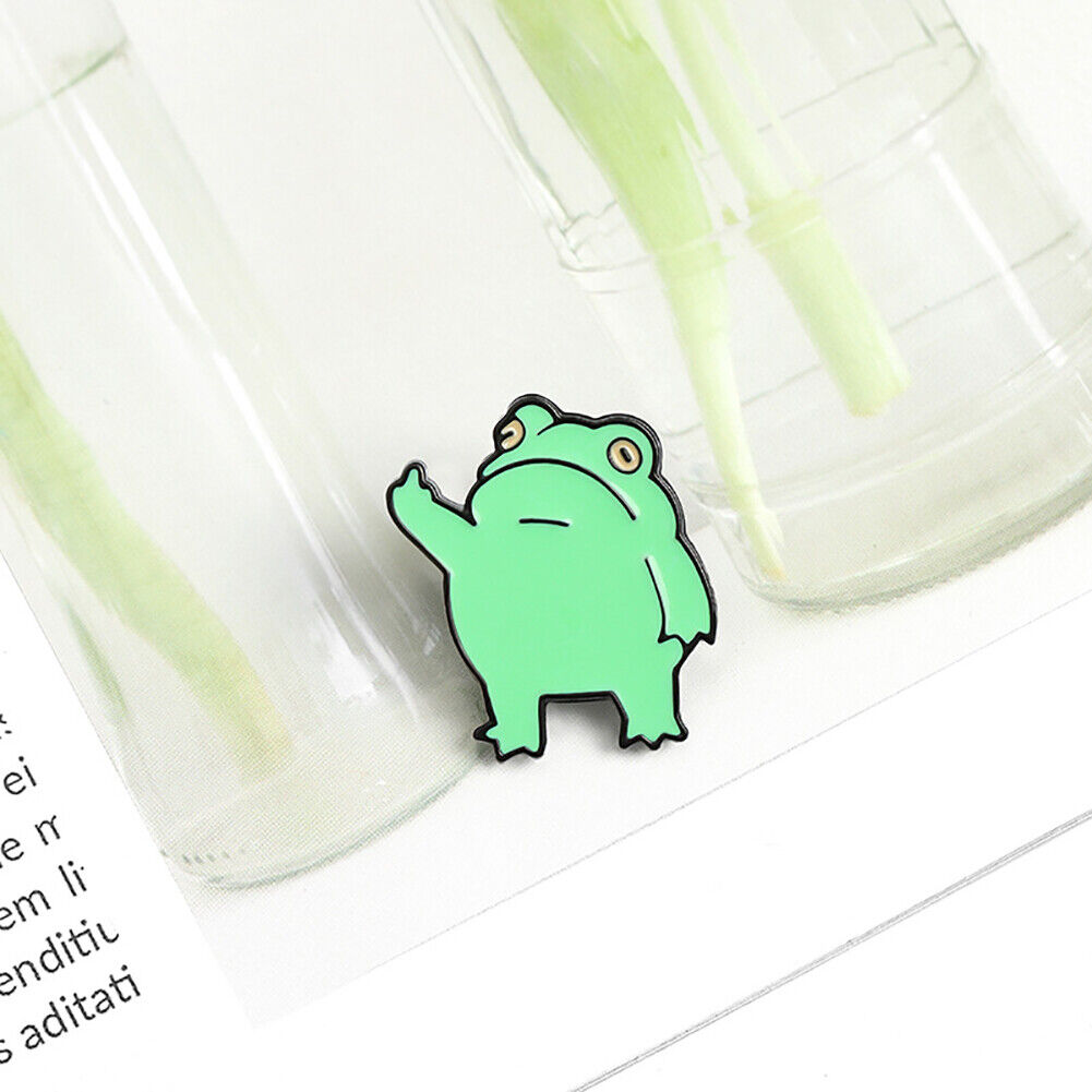 Naughty Frog Enamel Brooch Kid Backpack Badges Women Men Lapel Pins Jewelry