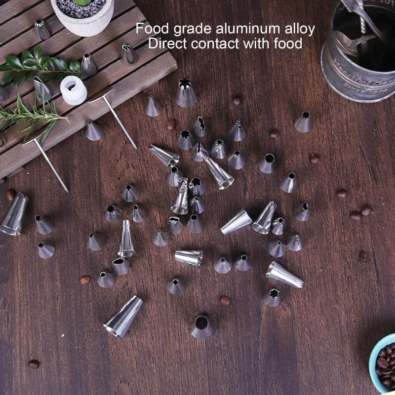 52 Pieces Stainless Steel Icing Piping Cake Nozzles with Storage Box Durable Use