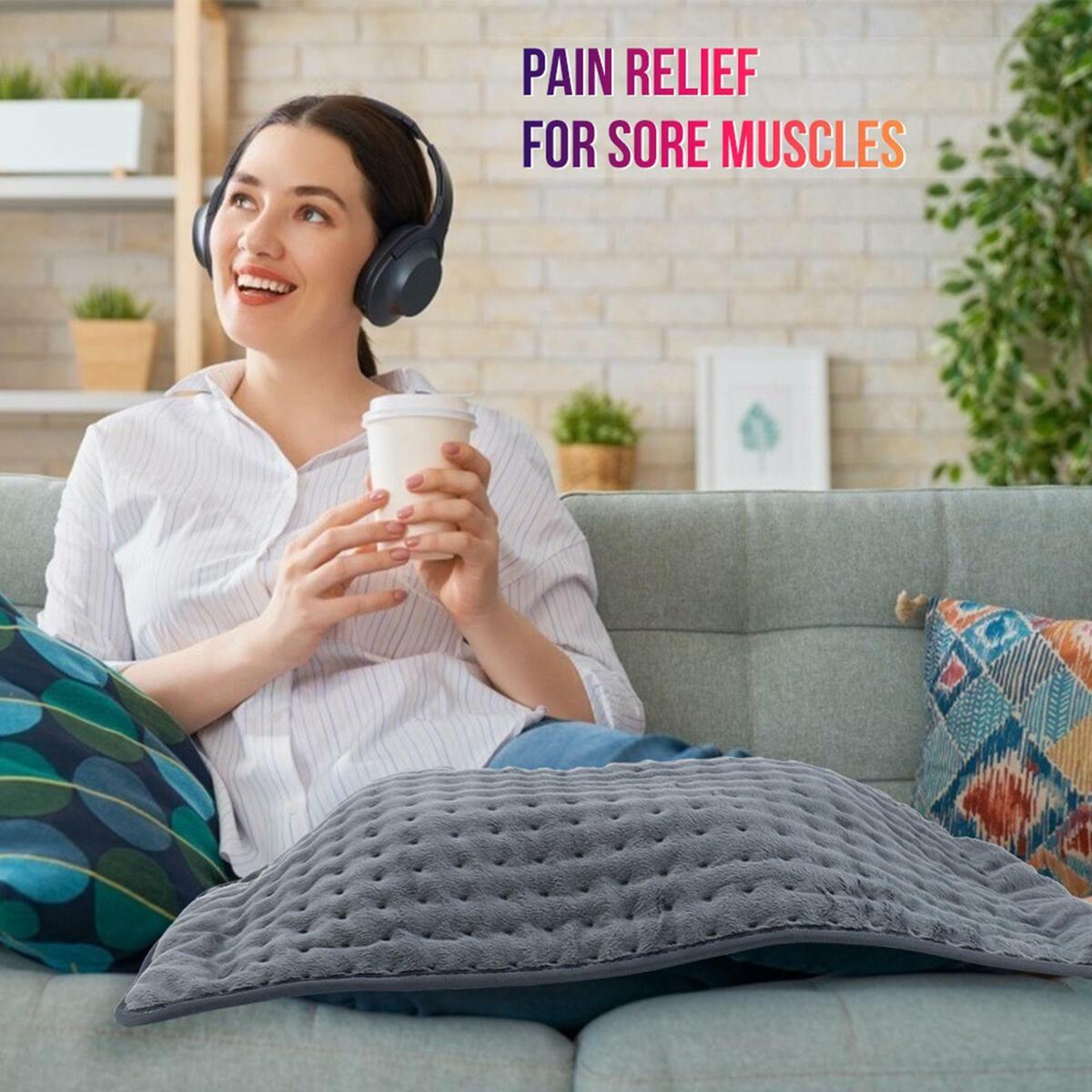 Soft Flannel Electric Heating Pad 24x12 4 Temperature Settings Auto-Off