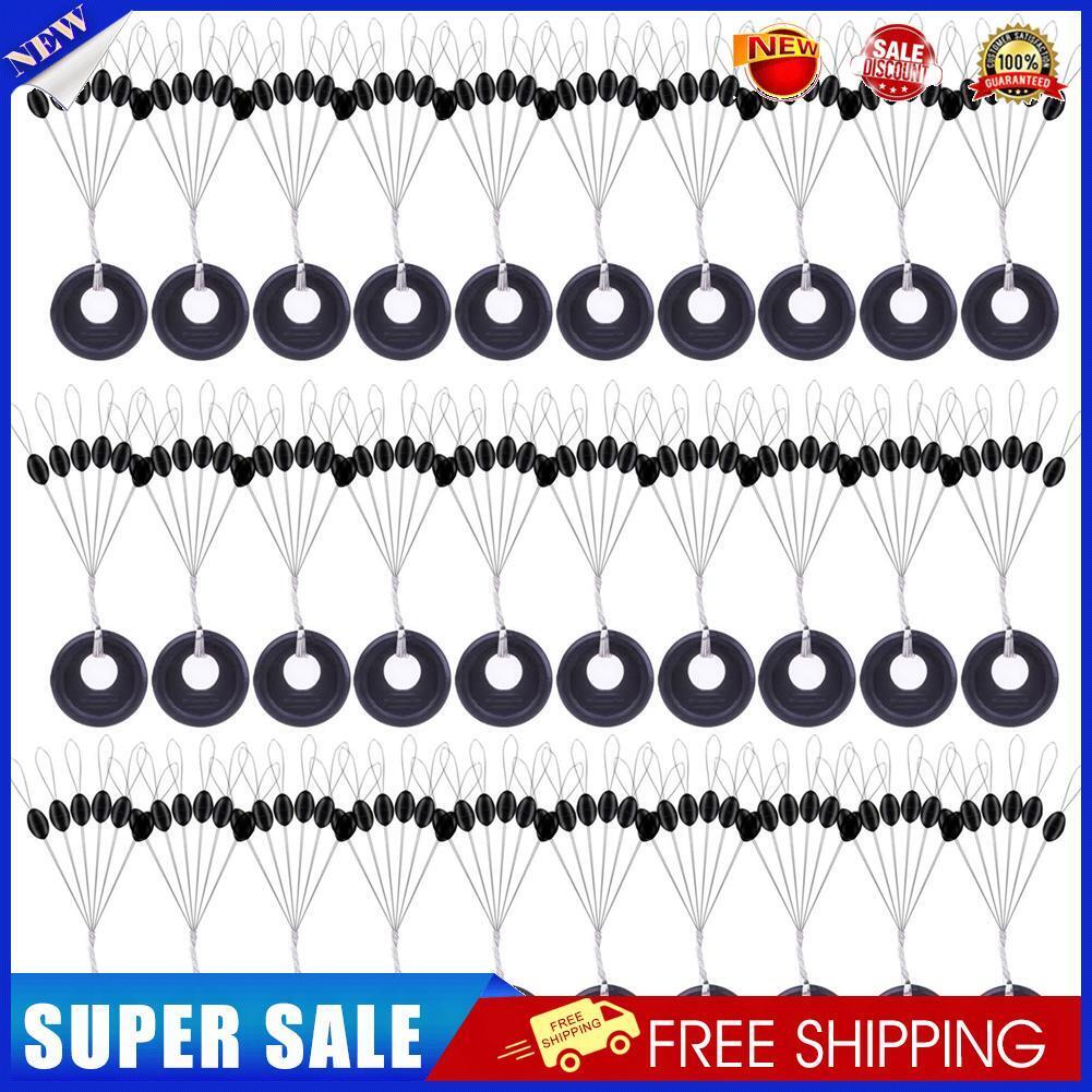 30 Group 180pcs Rubber Space Beans for Sea Carp Fishing Float (Olive M)