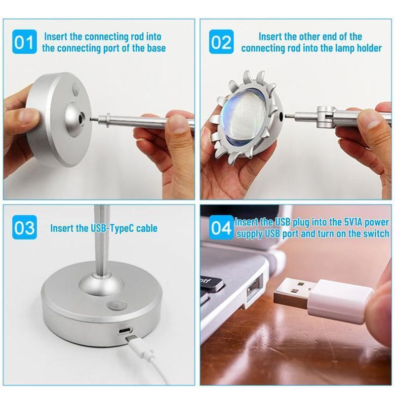Projection Lamps Atmosphere LED Night Lights Portable ABS Material for Bedrooms
