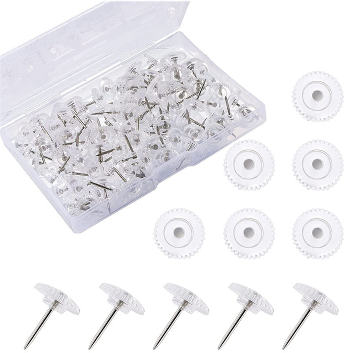 100Pcs Clear Push  Cork Boards Paper Drawing  Craft  Storage