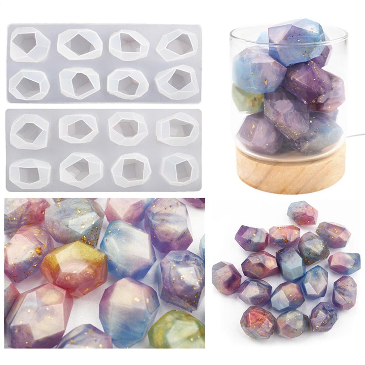 2Pcs Irregular GEM Silicone Mould  Decoration Faceted