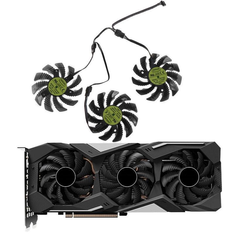 75MM 4Pin 12V 0.35A VGA Fan Graphics Card Cooling Fan for GeForce GTX 1660 SUPER