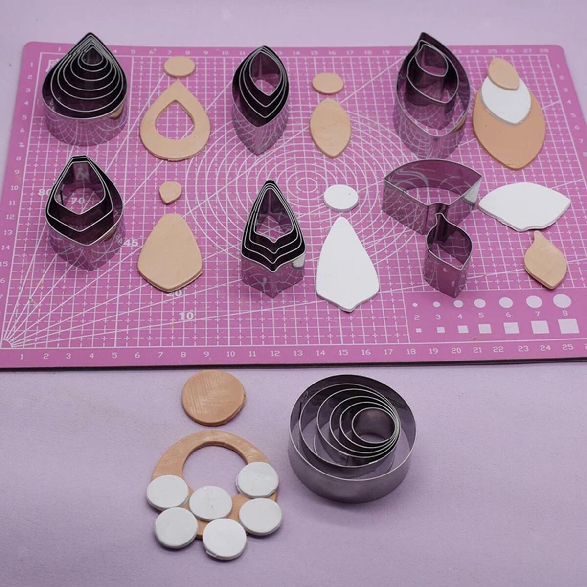 Polymer Clay Cutters Stainless Steel DIY Earring Cutting Mold Jewelry Making