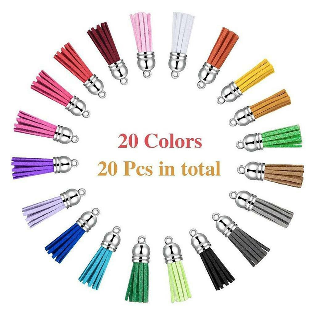 100 Pcs Acrylic Keychains Blanks Tassels Key  Pendant Bulk DIY Handiwork