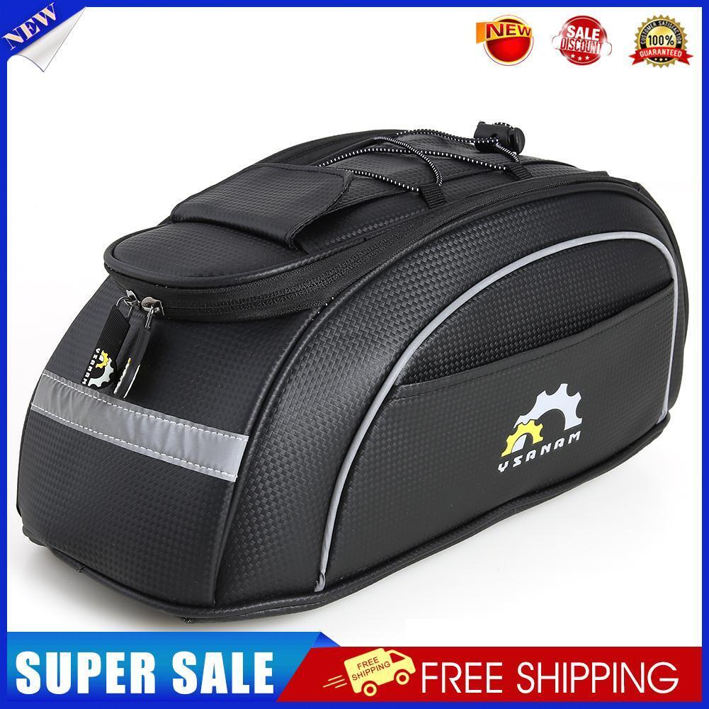 Carbon Fiber Large Waterproof MTB Bicycle Reflective Rear Rack Pannier Bags