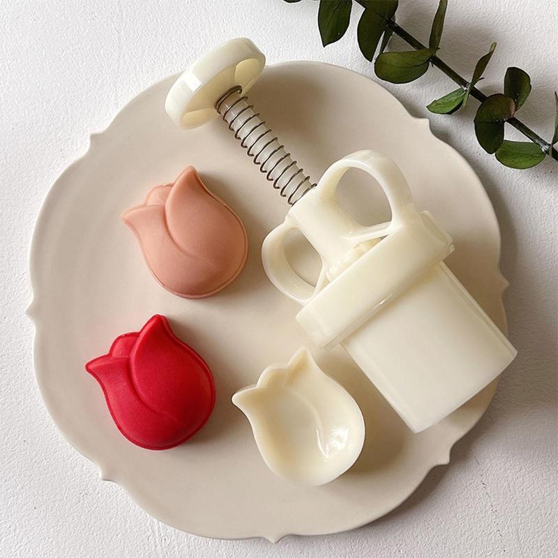 50g Cute Tulip Shape Plastic Mooncake Mold Mooncake Mold DIY Baking Accessories