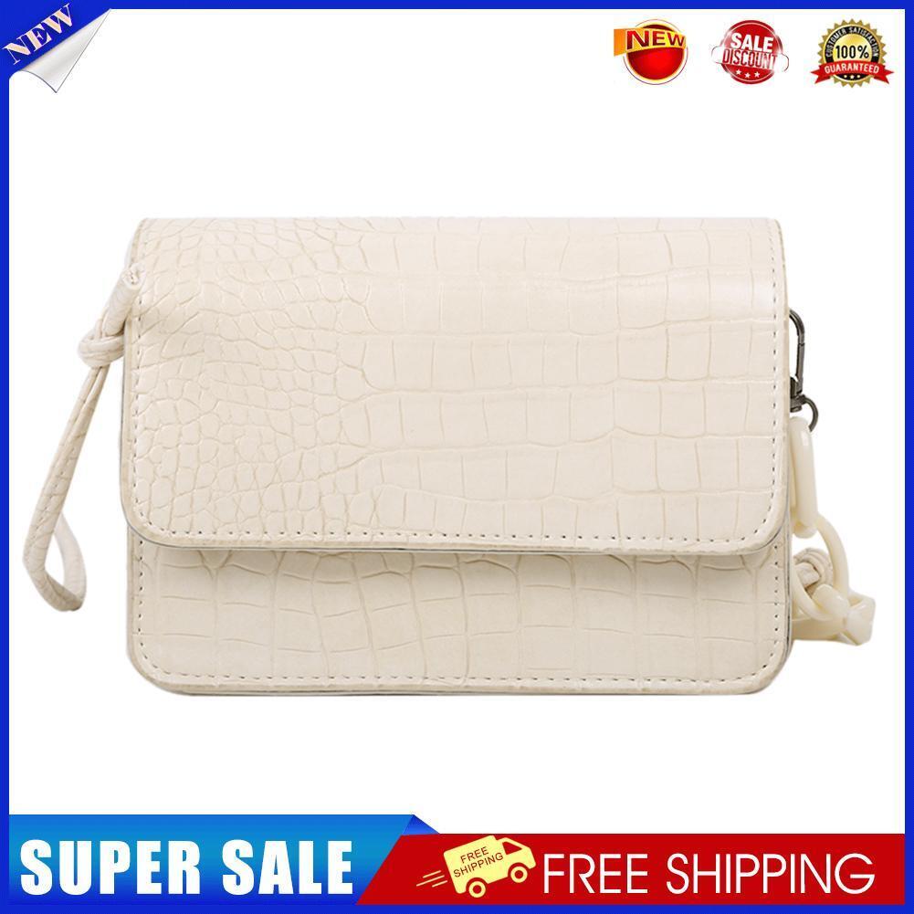 Pure Crossbody Bag Women Alligator PU Shoulder Small Money Pouch (L Beige)