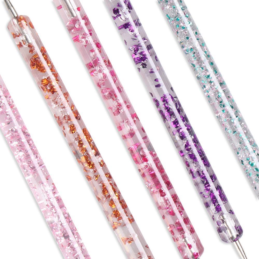 5Pcs Beauty Professional 2 Way DIY Nail Art Dotting Pen Painting Manicure Tools