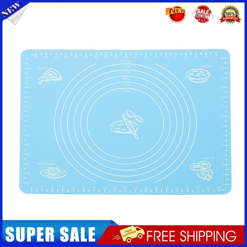 Silicone Thickening Flour Rolling Scale Mat Cookie Pad Baking Tool(Blue)