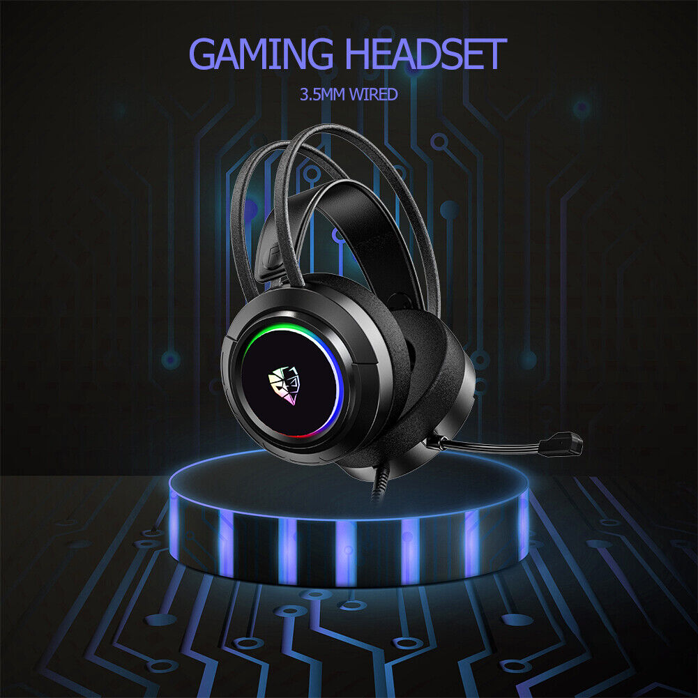 SUTAI V1S RGB Gaming Headset Wired Over Ear Headphones with Mic for Gamer