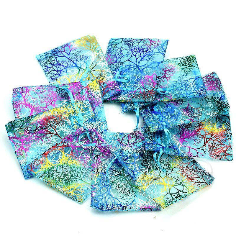 New 12X8cm 10Pcs Coralline Organza Jewelry Pouch Wedding Party Favor Gift Bag