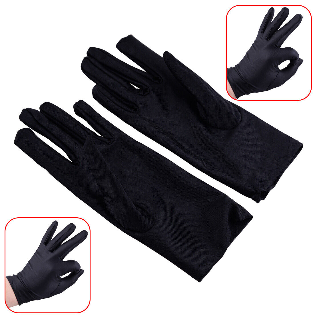 Pure Black Soft Liner Inner Thin Gloves Ski Bike Motorcycle Sport  Magic Show Li
