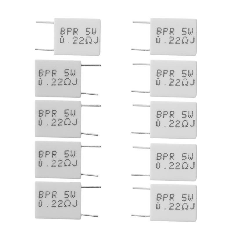 10 Pcs 0.22R 5 W 5% Cement Resistor 0.22Ohm Non-Inductive Resistor BPR56