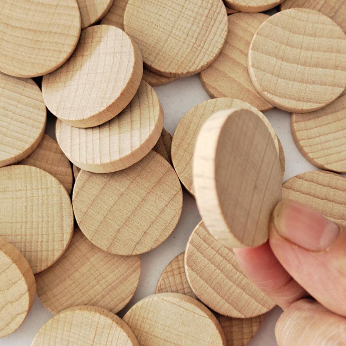 100 * Unfinished  Slice DIY 0.8"  Cutout Chips Crafts en Pieces