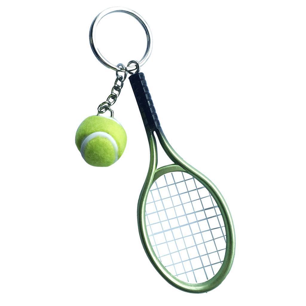 2Pcs  Baseball   Racket Keychains Creative Spit Keyring
