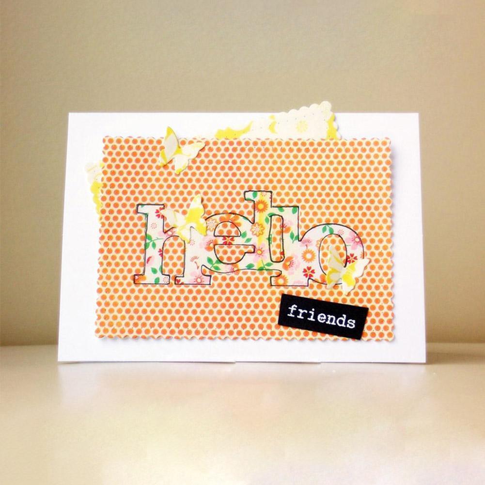 DIY Letter hello Shape Cutting Dies Stencil Scrapbooking Embossing Template