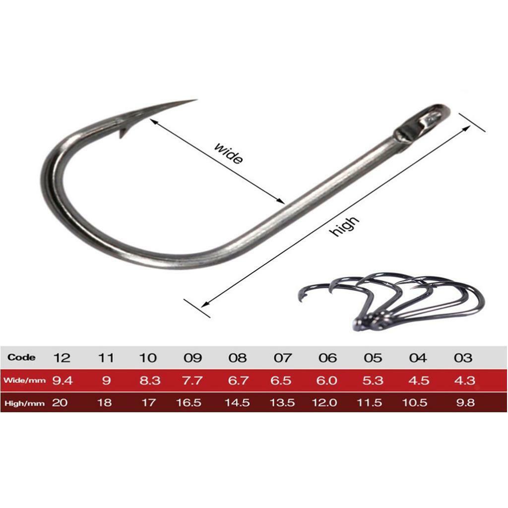300pcs   Hooks Kit   Lure Tackles Barbed Hooks  three-12#