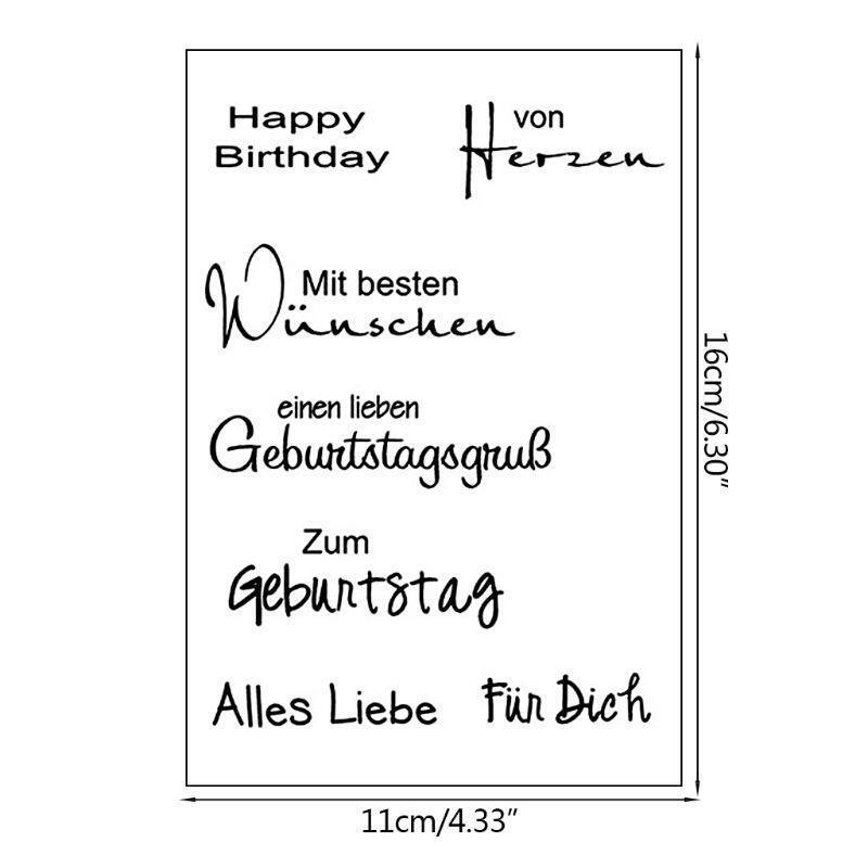 German Words DIY Silicone Clear Stamp Cling Seal Scrapbook Embossing Album Decor