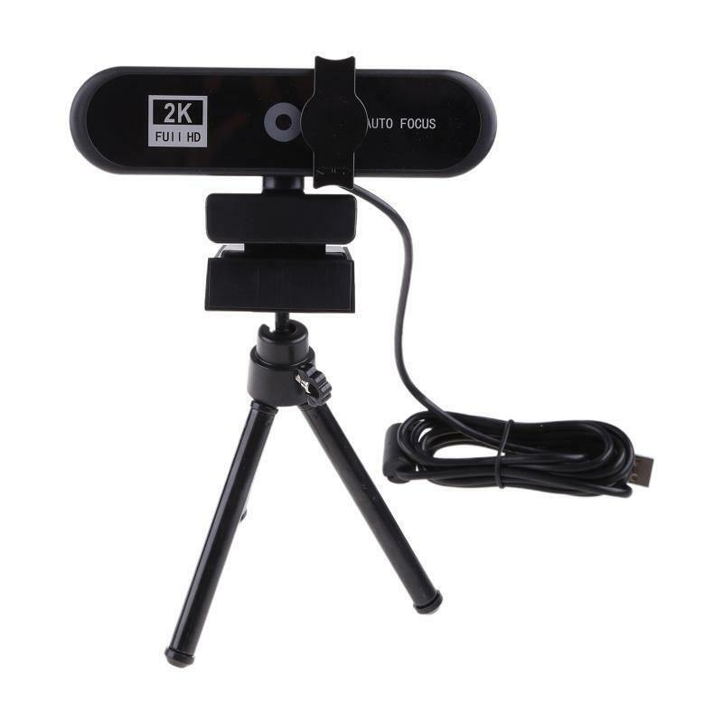 2K Webcam Auto Focus Lens With Microphone Privacy Cover Full 1080P Web Camera