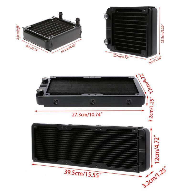 240mm Computer Radiator Water Cooler for 2 120mm CPU Fans Cooling Heatsink DIY